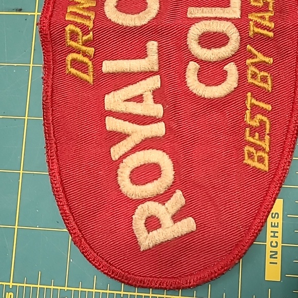 Drink Royal Crown Cola Best By Taste-Test Fabric Cloth Patch Badge Vintage - Picture 2 of 12